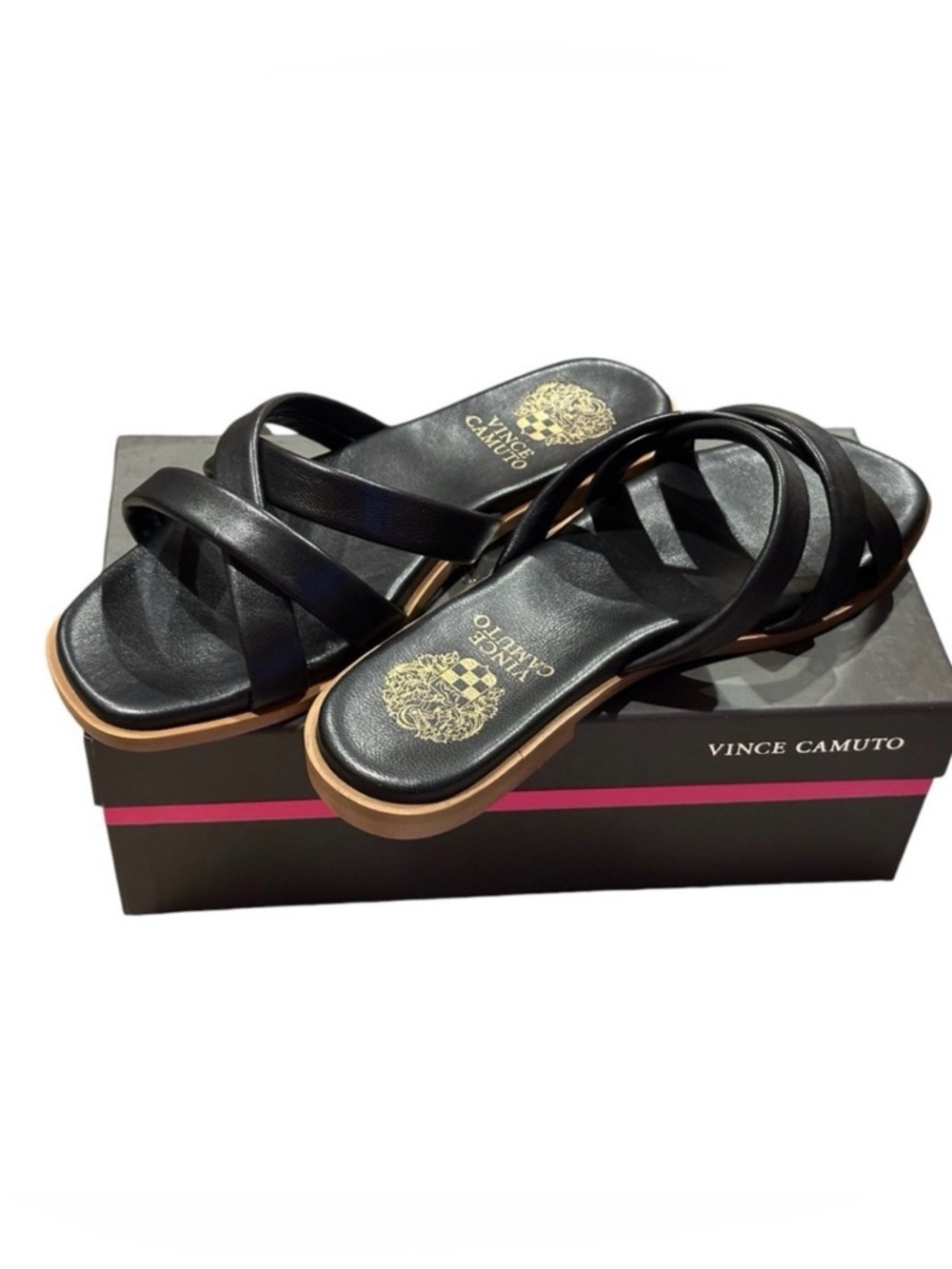 Vince Camuto | Women’s Black Olya Slide Sandals | Size 9 | NIB
